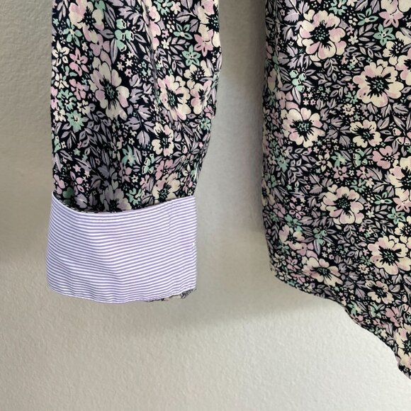 Chaps Womens Plus XXL No Iron Floral Button Up Shirt Long Sleeve Blouse Top - Picture 7 of 11